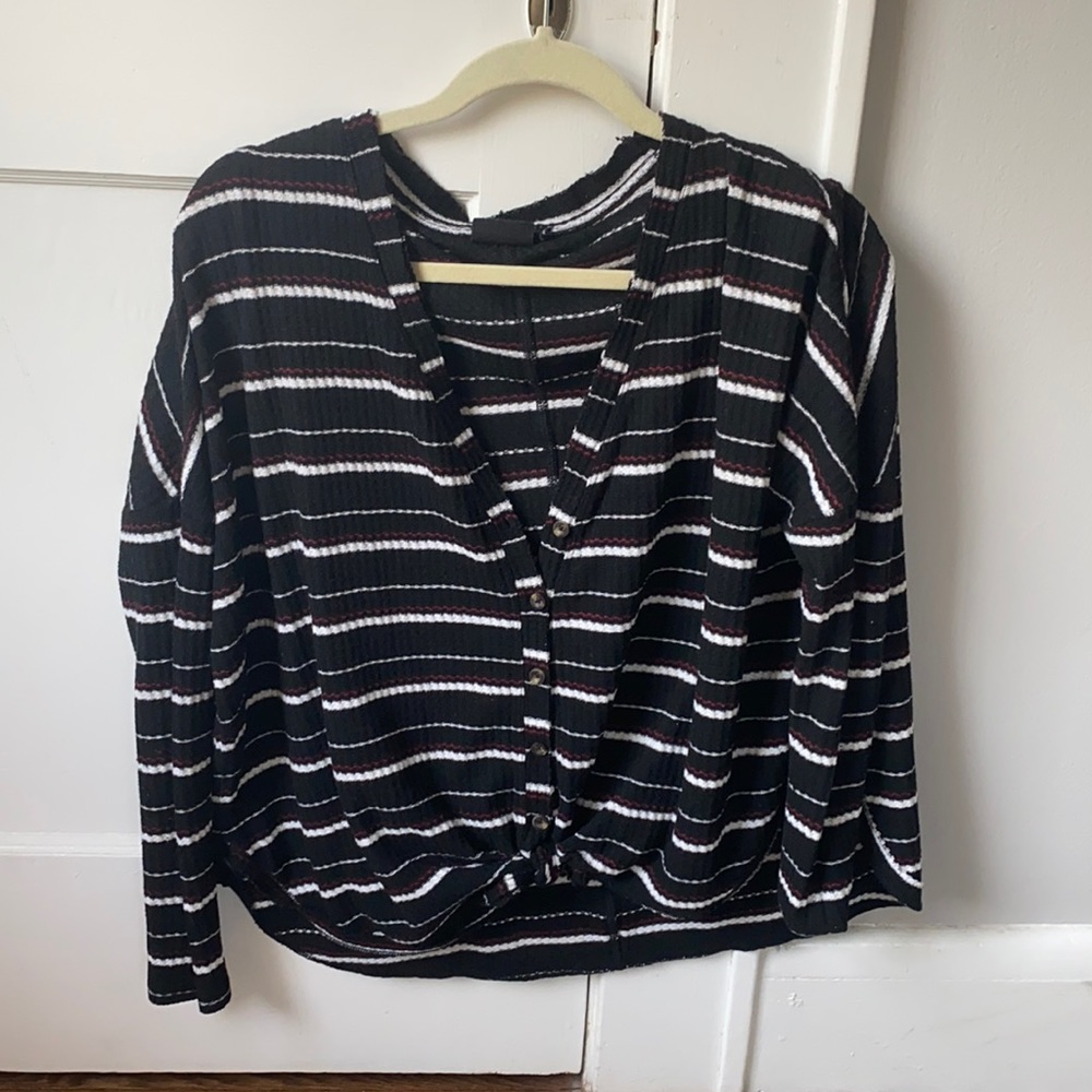 Black button up sweater